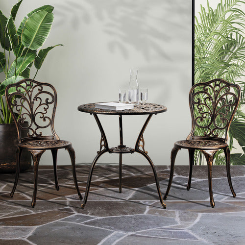 Russo 2 Seater Outdoor Bistro Set - Bronze or White