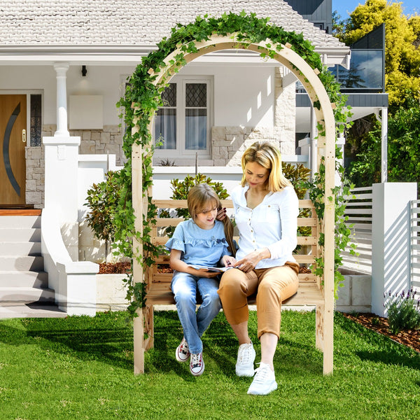 Alia Wooden Garden Arbor with Relaxing Bench