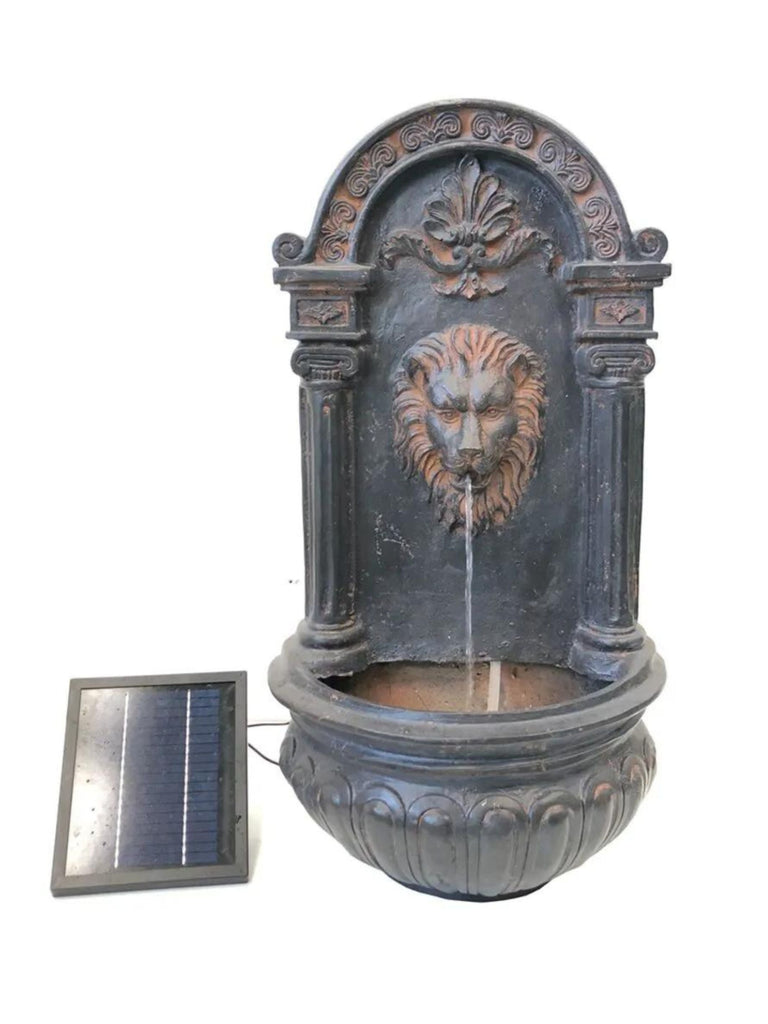 Eze Lion Face Wall Water Feature - Solar w/LED Light