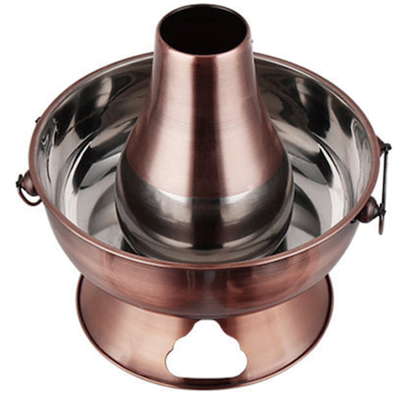 Traditionall Red Copper Beijing Style Large Charcoal Hot Pot. 34cms