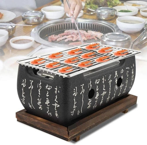 Akido 24cm Portable Charcoal Hibachi wStainless Steel Grill