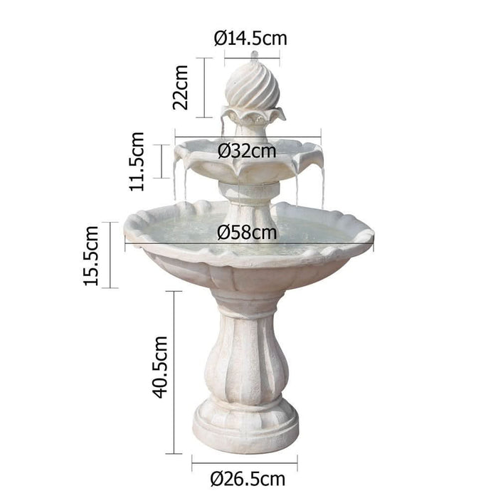 Mirandola 3-Tier Solar Water Fountain - 90cm