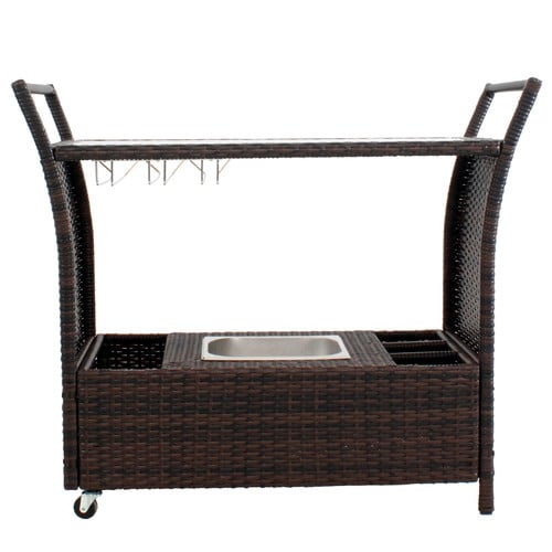 Comodoro PE Wicker Bar Cart