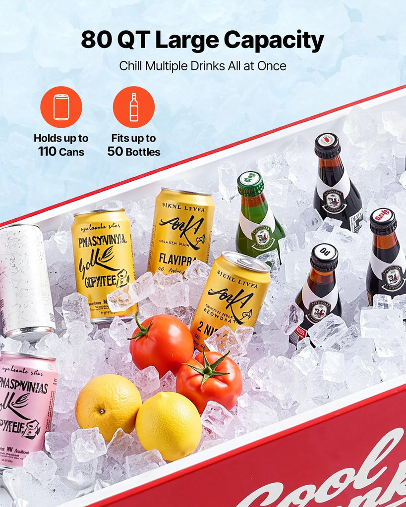 Marcelline Rolling Ice Chest/Cooler Cart. 50 Bottles / 110 Cans