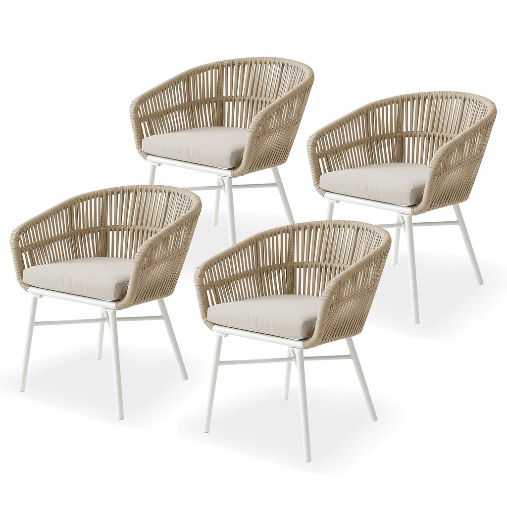 Brienz Rope Outdoor Dining Chairs. Set of 4. 4 Colours