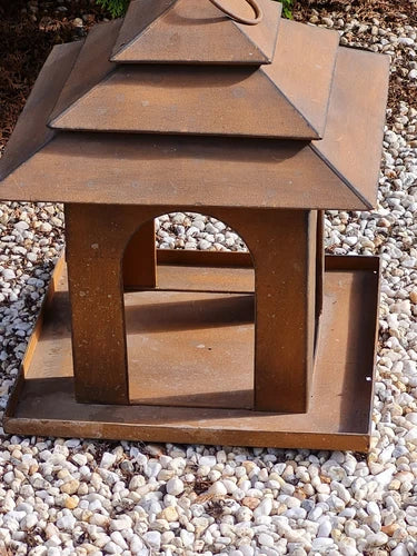 Isla Native Bird Hangng Feeder. Antique Rust