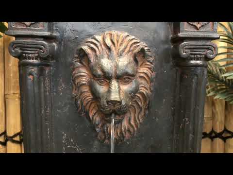 Eze Lion Face Wall Water Feature - Solar w/LED Light