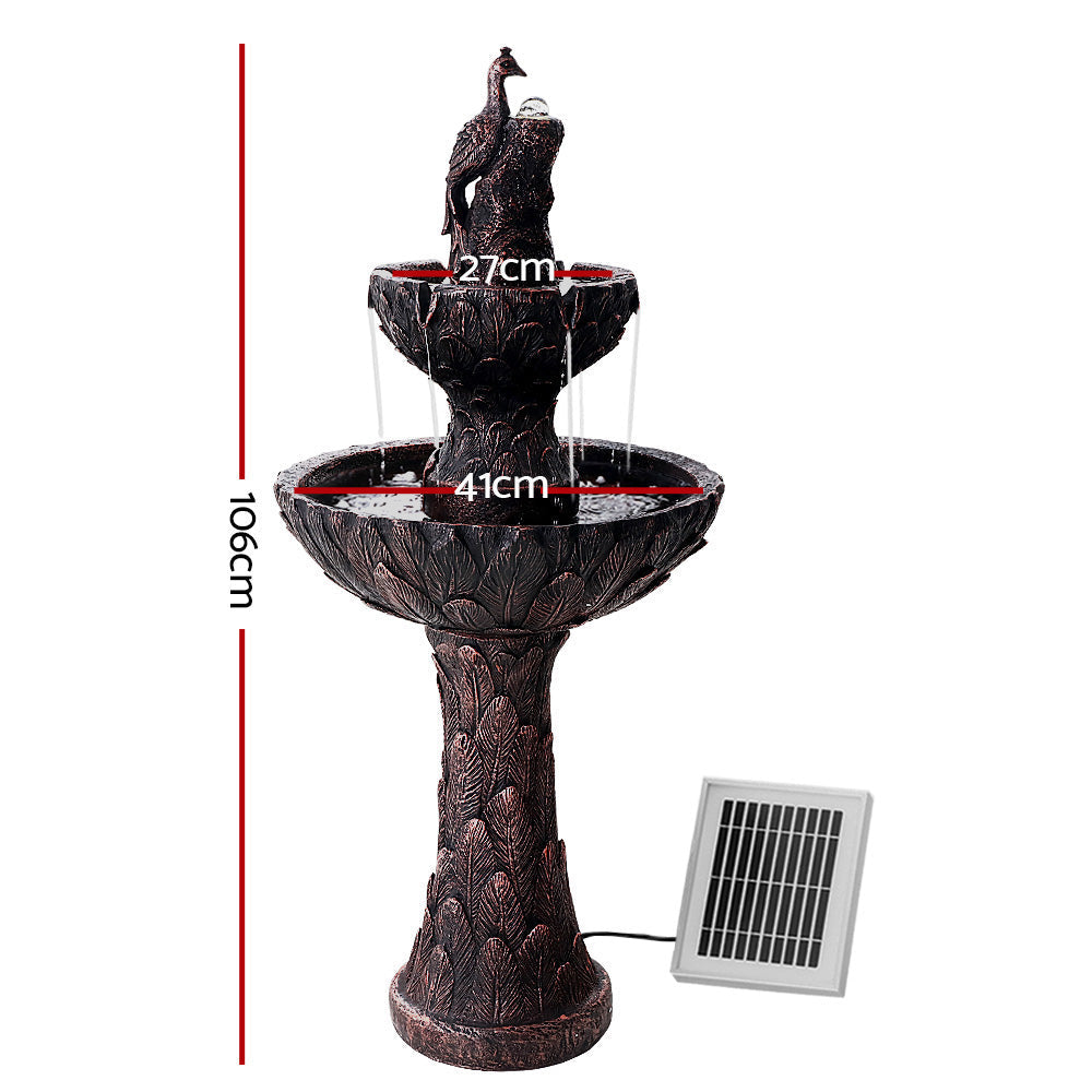 Torcello Solar Water Fountain/Cascading Bird Bath. 106cm