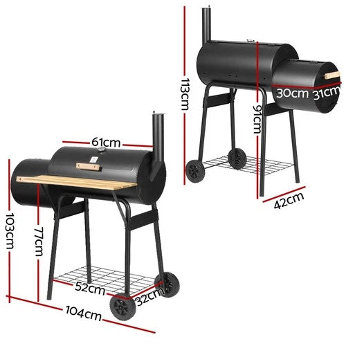 Colorado BBQ Grill 2-In-1 Offset Charcoal Smoker
