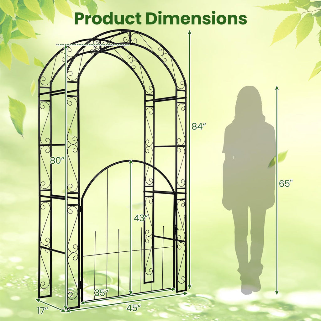 Cherbourg Steel Garden Arbour with Gate