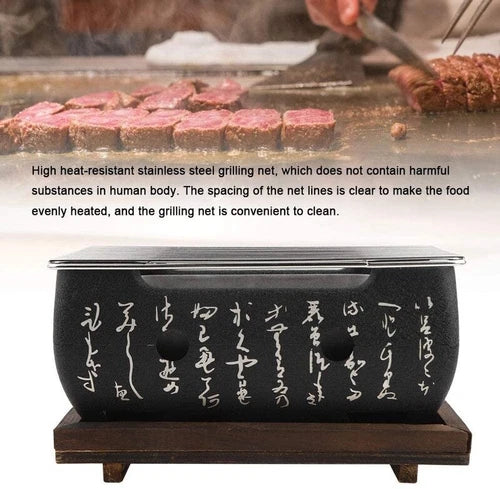 Akido 24cm Portable Charcoal Hibachi wStainless Steel Grill