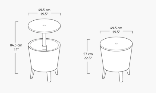 Alala Cool Bar Table/Cooler - 3 Colours