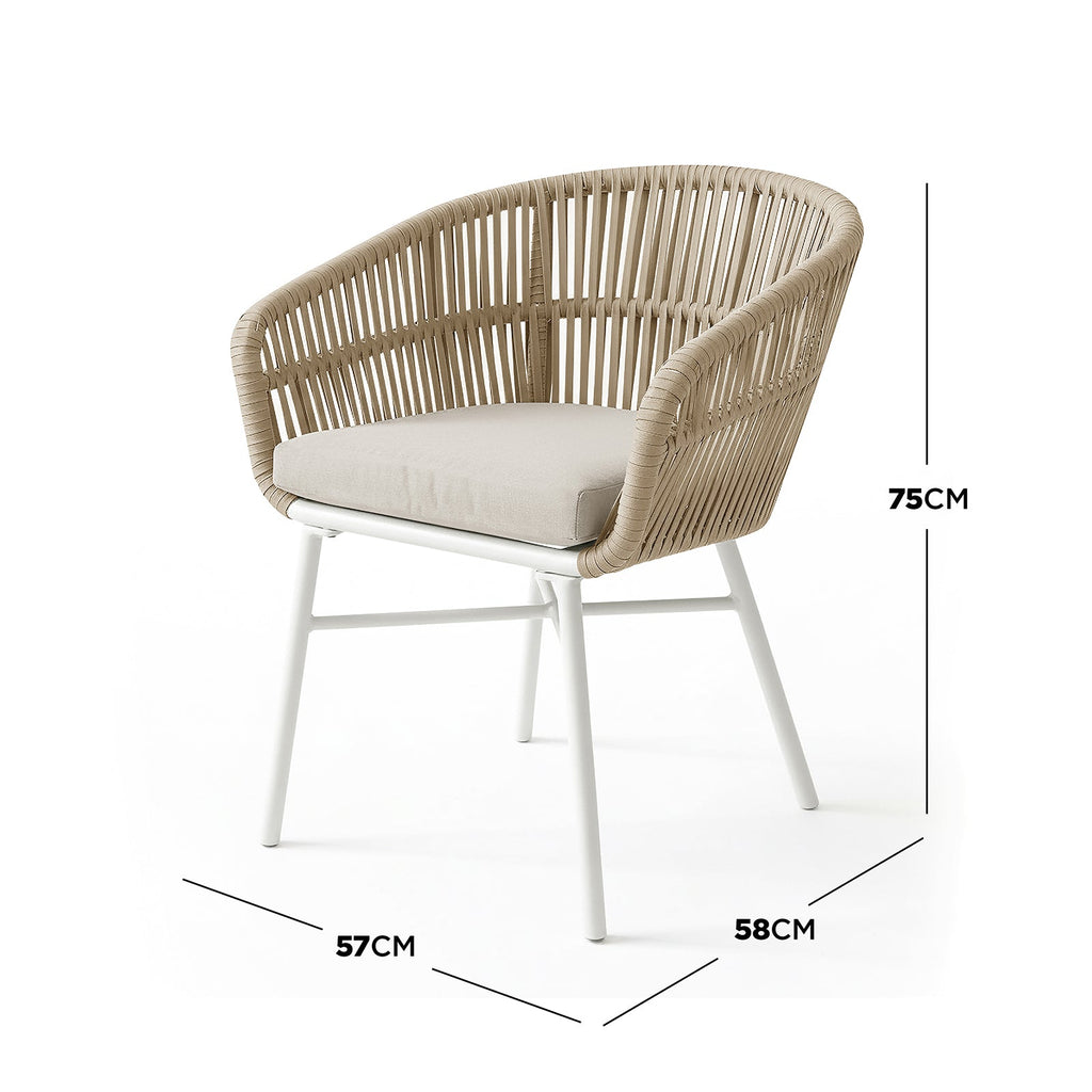 Brienz Rope Outdoor Dining Chairs. Set of 4. 4 Colours