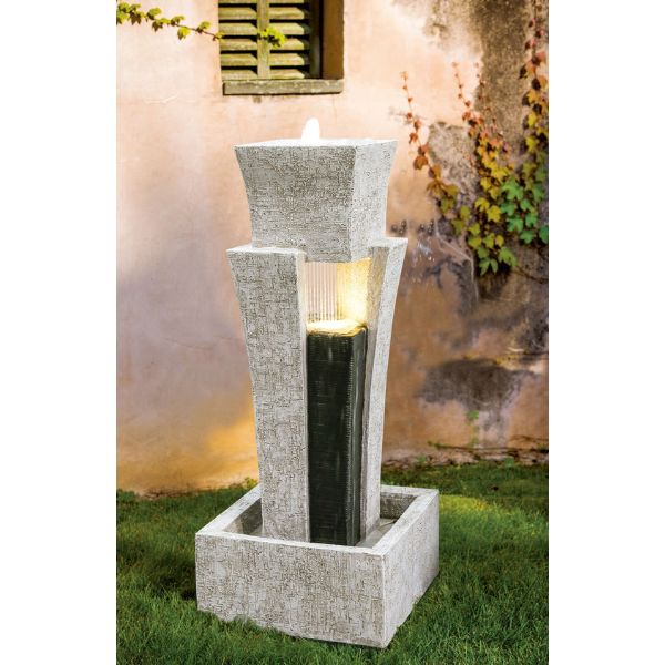 Valletta Modern Pillar with Shower Effect & Lights