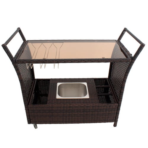 Comodoro PE Wicker Bar Cart