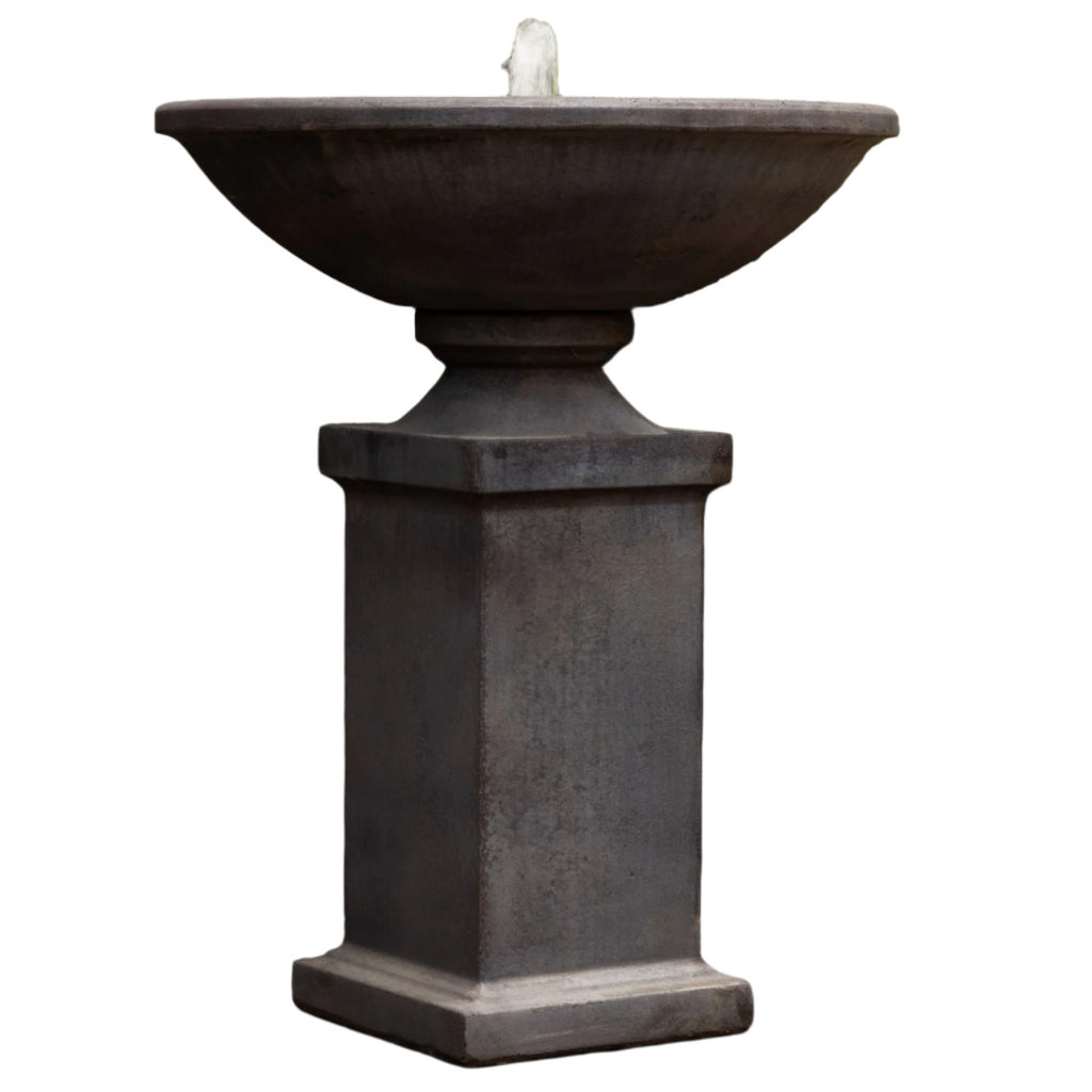 Narva Bowl on Plinth Fountain - Charcoal