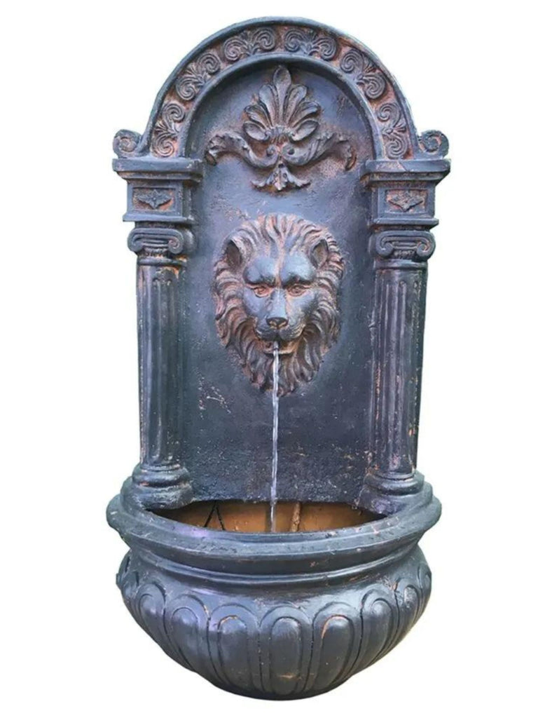 Eze Lion Face Wall Water Feature - Solar w/LED Light