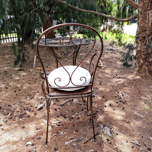 Menton French Bistro Armchair. Antique Copper Brown