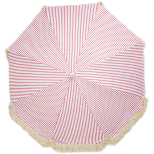 Enna 1.8m Fringed & Striped Beach Umbrella