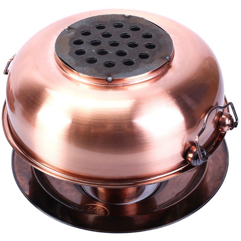 Traditionall Red Copper Beijing Style Large Charcoal Hot Pot. 34cms