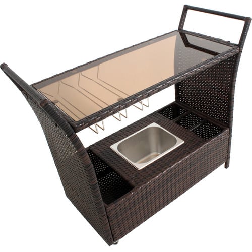 Comodoro PE Wicker Bar Cart