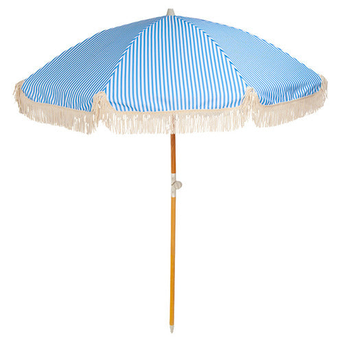 Enna 1.8m Fringed & Striped Beach Umbrella
