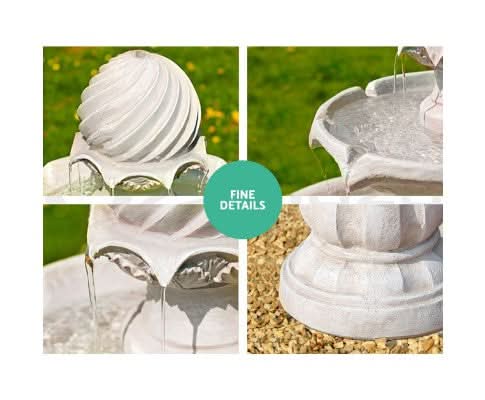 Mirandola 3-Tier Solar Water Fountain - 90cm