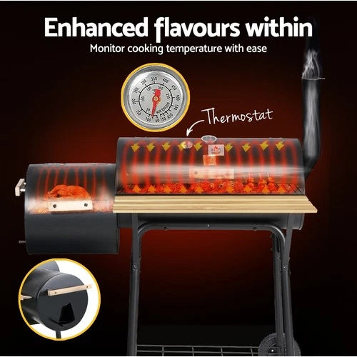 Colorado BBQ Grill 2-In-1 Offset Charcoal Smoker