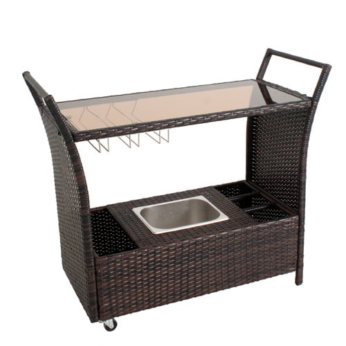 Comodoro PE Wicker Bar Cart