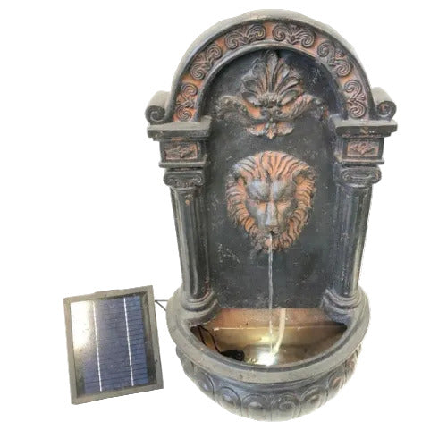 Eze Lion Face Wall Water Feature - Solar w/LED Light