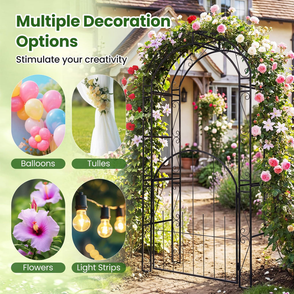 Cherbourg Steel Garden Arbour with Gate