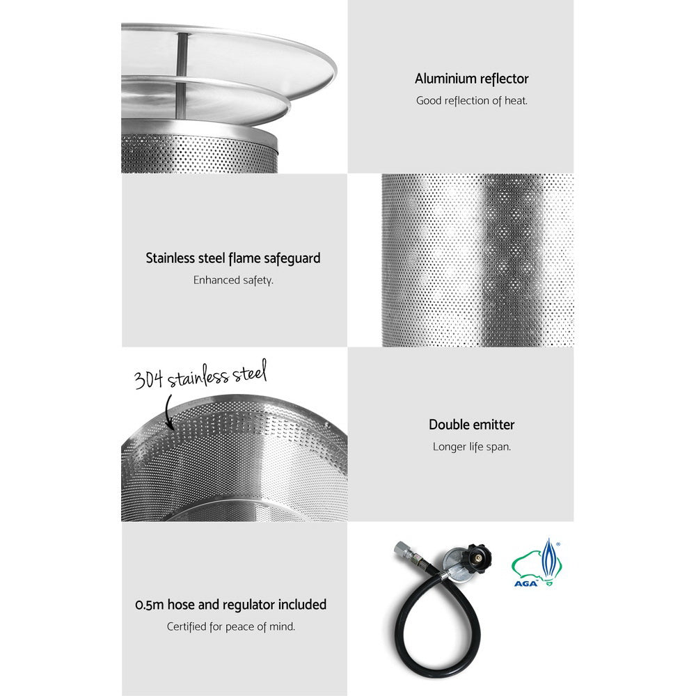 Expira Outdoor Gas Patio Heater - Black