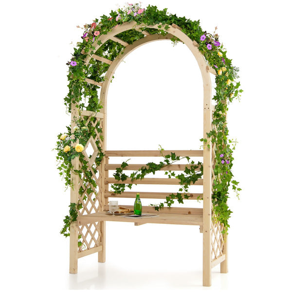 Alia Wooden Garden Arbor with Relaxing Bench