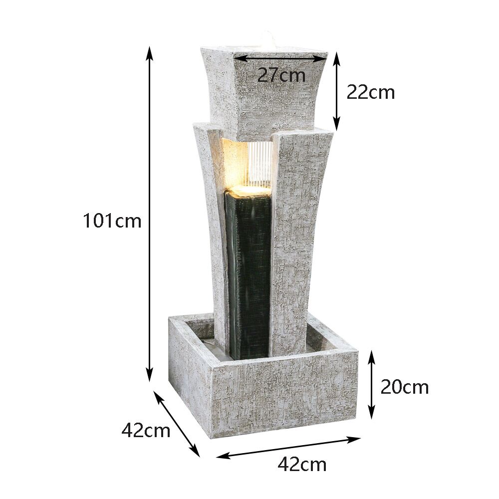 Valletta Modern Pillar with Shower Effect & Lights