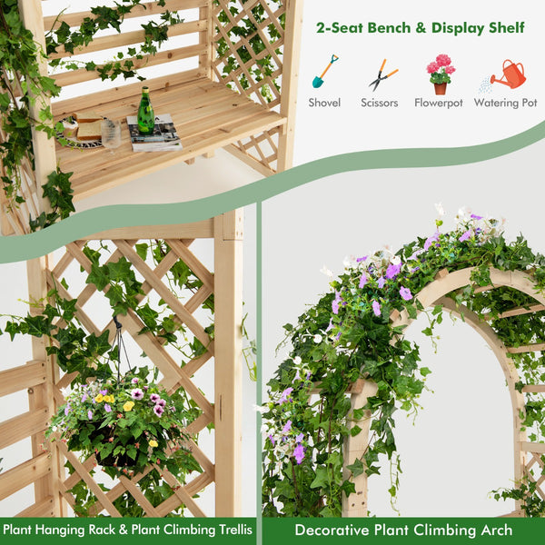 Alia Wooden Garden Arbor with Relaxing Bench