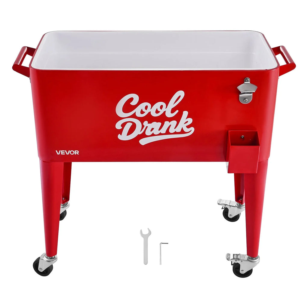 Marcelline Rolling Ice Chest/Cooler Cart. 50 Bottles / 110 Cans