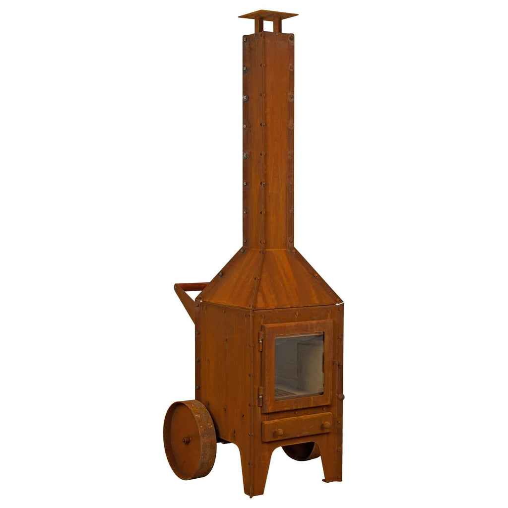Falaise Classic Corten Steel Wood Burner in Rust