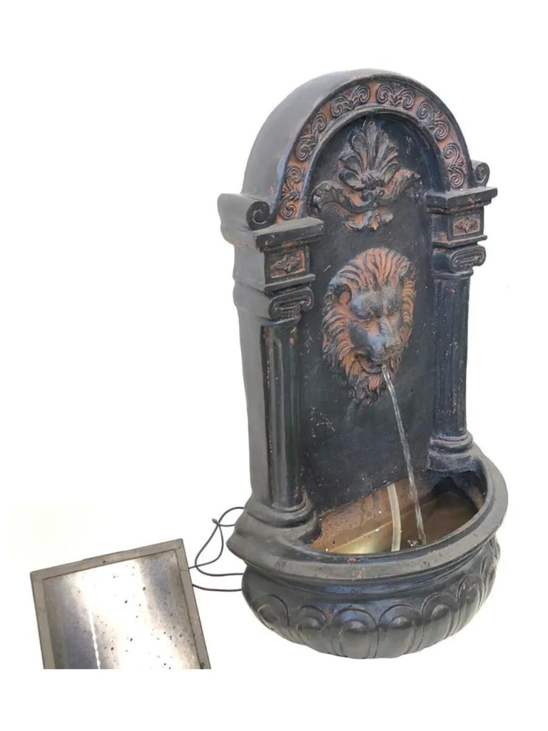 Eze Lion Face Wall Water Feature - Solar w/LED Light