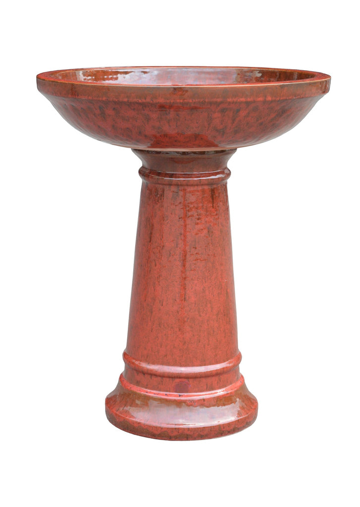 Alexandra Glazed Bird Bath - 5 Colours