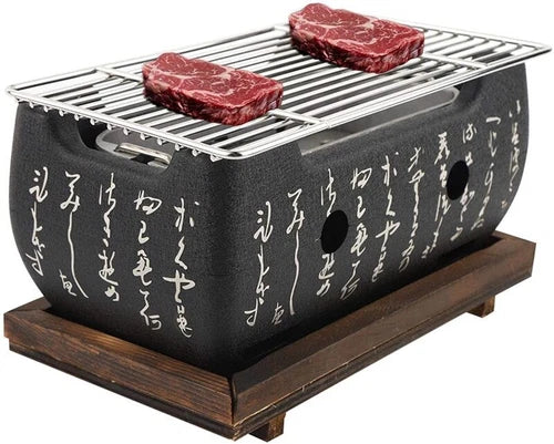 Akido 24cm Portable Charcoal Hibachi wStainless Steel Grill