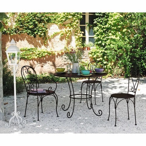 Menton French Bistro Armchair. Antique Copper Brown