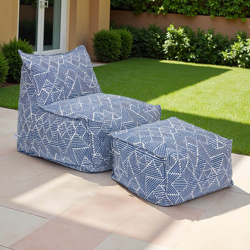 Larissa 2 pc Outdoor Lounge Chair & Ottoman Set