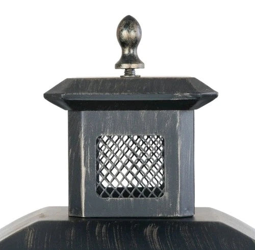 Gazi Fire/Pit Chiminea Lantern. Steel w/Bronze Finish