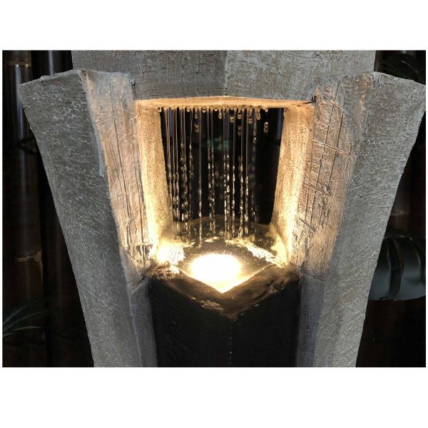 Valletta Modern Pillar with Shower Effect & Lights