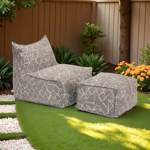 Larissa 2 pc Outdoor Lounge Chair & Ottoman Set