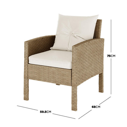 Bonifacio 7 Seater Wicker Outdoor Dining Sofa Set - Natural or Warm Grey