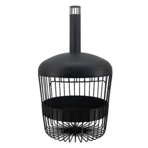 Chania Chimenea. Large 100cm Diameter. 1.68m Tall. Black