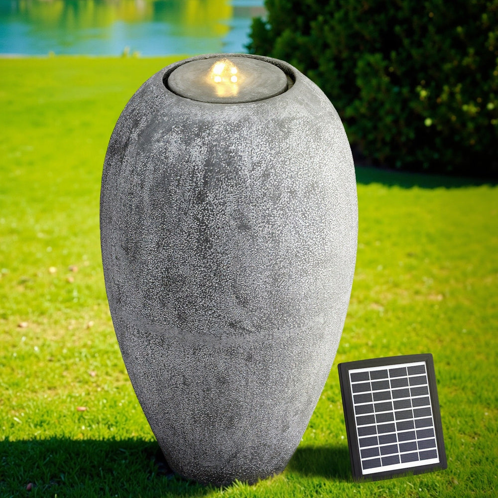 Mancini Sculptural Vase-Style Solar Water Fountain