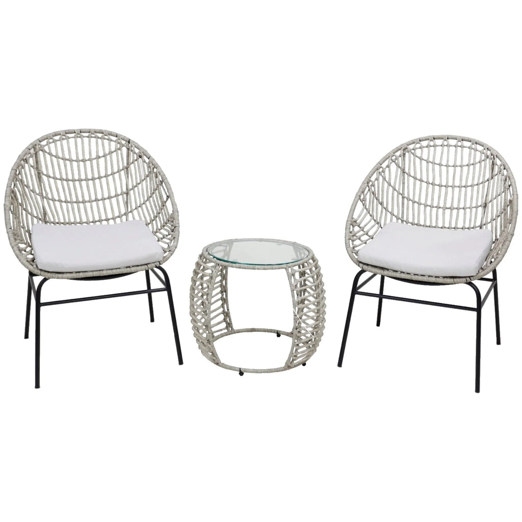 Ardeche 3 pc Wicker Chair & Table Set