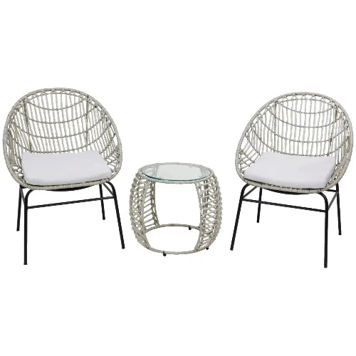 Ardeche 3 pc Wicker Chair & Table Set